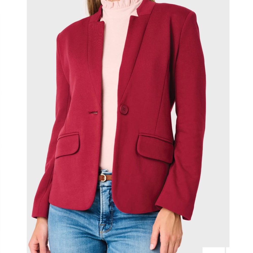 Gibsonlook Women's Burgundy Blazer